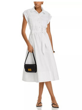 $395 Derek Lam White Cotton dress NWT SMALL FLAW Size 6 picture