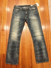 Buffalo David Bitton Six Basic Slim Straight Jeans Mens 33x32 Medium Wash Blue  picture