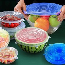 6Pcs Stretch Silicone Lids Bowl Reusable Kitchen Food Storage Wrap Sealing Cover picture