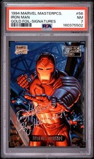 1994 Marvel Masterpieces #56 Iron Man : Gold Foil Signatures : PSA 7 picture
