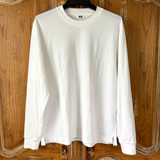 Uniqlo U AIRism Cotton Long Sleeve Crew Neck T-Shirt White Men M 479781 Lemaire picture
