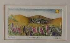 VTG 1975 Mexican Artist Nela Gaos LE (72/100) Etching Print 