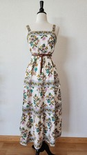 New Anthro Maxi Dress Size Large XL Floral Linen Blend Europe Coquette Pockets picture