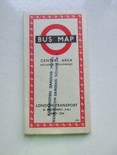 1959 VINTAGE LONDON TRANSPORT BUS MAP CENTRAL AREA ENGLAND 1959 picture