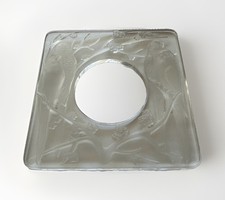RENE LALIQUE FRANCE LES INSEPARABLES FROSTED PARROT CRYSTAL PICTURE/CLOCK FRAME picture