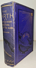 THE EARTH A DESCRIPTIVE HISTORY Élisée Reclus 1877 Rare Single Vol Color Maps picture