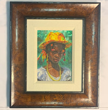 Jonathan Guy-Gladding Original acrylic painting Framed young Woman Portrait picture
