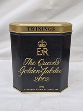 Twinings Queen Elizabeth II Golden Jubilee 2002 Commemorative Tea Tin 250g picture