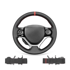 Custom Hand Sewn PU Leather Steering Wheel Cover for Honda Civic Si 2014-2015 picture