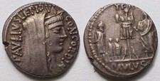 Roman Republic Aemilia AR Denarius 62 BC Rare PAVLVS Variant Crawford 415/1 picture
