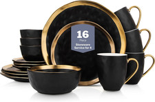 Stone Lain Florian Modern Porcelain 16 Piece Dinnerware Set, Plates and Bowls Se picture