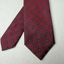 Brioni Silk Tie Burgundy Navy Medallion Woven Office Business Made In Italy picture