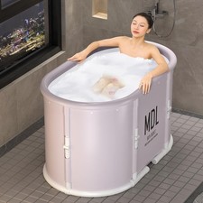 Portable Bathtub For Shower Stall, Large Foldable Soaking Bathing Tub for Adults picture