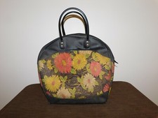 VINTAGE 1960S 1970S HIPPIE FLOWERS VINYL PLASTIC BOWLING BALL BAG picture