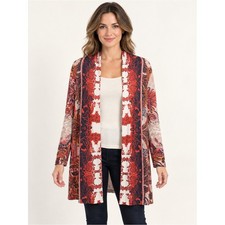 Chicos Paisley Print Open Front Cardigan Sweater Fall picture