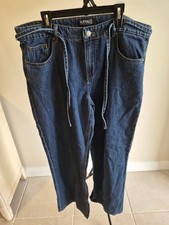 Buffalo David Bitton Women's Blue Denim Jeans with Drawstring Waist 0050 picture