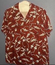2013 FUCT SSDD poppy Flower Rayon Button Up In Red sz XL picture