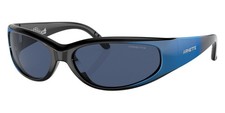 Arnette Unisex Sunglasses AN4302 281880 62mm Black Metal Blue - Blue Lens - NEW picture