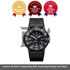 Luminox XS.3001.F Original Navy SEAL Quartz Black Rubber Dive Watch 43mm picture