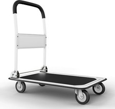 ( USED ) Folding Hand Truck Dolly Cart 330lbs Wheels Luggage Trolley White picture