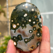 90g Rare Natural Ocean Jasper Palm With Druzy Crystal Reiki Healing picture