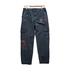NWT Sundance Catalog Gray Embroidered “Botanical Cargo Pants” Size 2 ($148) picture