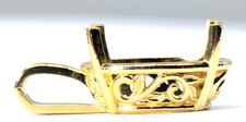 14K Yellow Gold Oval Pendant Setting Laurel Scroll Mount 10x8mm-25x20mm picture