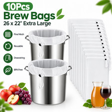 10 Pack Reusable Brew Bags - Extra Large Fine Mesh Strainer Bag for Home Brewing picture