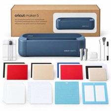 Cricut Maker 5 Essential Bundle Slate Blue 12” Cutting Machine NEW SEALED picture