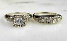 2.98 Ct Round Cut Lab Created Diamond Wedding Bridal Gift Ring Set In 925 Silver picture