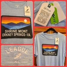 Shrine Mont Orkney Springs VASky Blue Repreve T Shirt Size XL Super Soft NWT picture