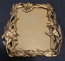 Vintage 1998 Signed Arthur Court Butterfly & Lilly Aluminum Floral Picture Frame picture
