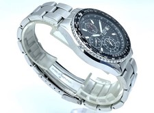 SEIKO Flight master Men's Chronograph Watch Black Dial 7T92-0CF0 Good condition picture