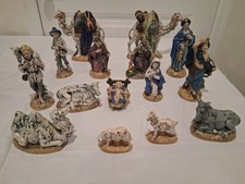 Vintage Ceramic Nativity Set 14 Pcs Hand Painted Christmas Atlantic Holland Mold picture
