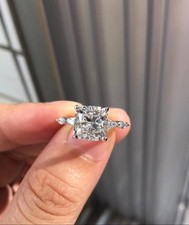 4.30 Ct Princess Cut Lab Grown Diamond Wedding Eternity Band Solid 950 Platinum picture