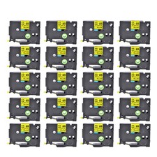 20PK 9mm Black on Yellow Ratio 2:1 HS HSe621 Heat Shrink Tube Fit Brother PTH111 picture