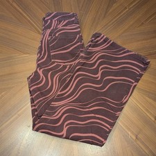 H&M Divided Jeans Womens Purple Good Wavy Striped Wide Leg High Rise Size 2 picture