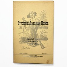 Vintage 1975 Studies in American Humor Book- Special Issue Honoring Walter Blair picture