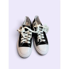 No Boundaries Women’s Size 9 Black White Canvas Low Top Sneakers NWT picture