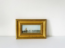 Small Framed Seascape Boat Print Chain Pier Brighton JW Turner Gilt Style Frame picture