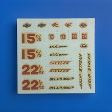 Vintage Aurora 1754-113 Slot Car Model Decal Sheet ACZ-2824SA Bel Air Sizzler picture