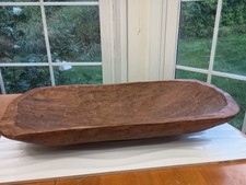 Primitive Wooden Dough Bowl Kitchen Farmhouse Wood Table Centerpiece 21