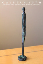 WOW ABSTRACT NUDE MALE SCULPTURE AFTER GIACOMETTI MAN VTG ORIG ART MID CENTURY picture