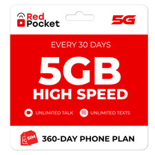 $12.50/Mo RedPocket Prepaid Plan: 5GB + Unlimited Talk & Text picture
