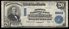 CHARTER #9862 1902 PB $20 PEOPLES NB OF EDWARDSVILLE PA picture