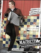 Flogging Molly Matt Hensley MacBeth ad The Manchester shoe advertisement print picture