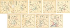 Set of 9 WWII Battle of the Bulge Maps - Siege of Bastogne - 664 Engineer Poster picture