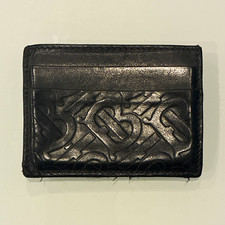 Burberry Monogram Black Slim Card Holder Credit Card Case Wallet Mens Leather picture