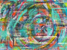 Happy Memories - Original Abstract Acrylic Painting 40x30 by Rose Cook picture