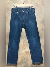 Men's Levi’s 505 Dark Blue Straight-Leg Jeans picture